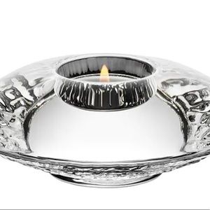 Set of two Orrefors crystal candle holders